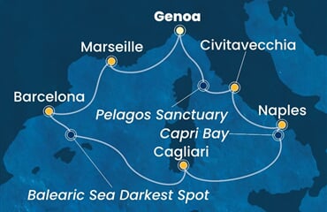 Costa Smeralda - Itálie, Francie, Španělsko (z Janova)