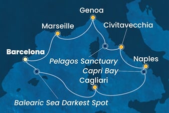 Costa Smeralda - Španělsko, Itálie, Francie (z Barcelony)