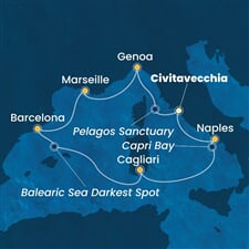 Costa Smeralda - Itálie, Francie, Španělsko (z Civitavecchie)