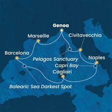 Costa Smeralda - Itálie, Francie, Španělsko (z Janova)