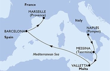 MSC World Europa - Itálie, Malta, Španělsko, Francie (Neapol)