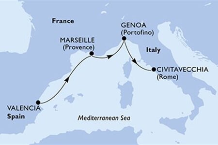 MSC Grandiosa - Španělsko, Francie, Itálie (Valencie)