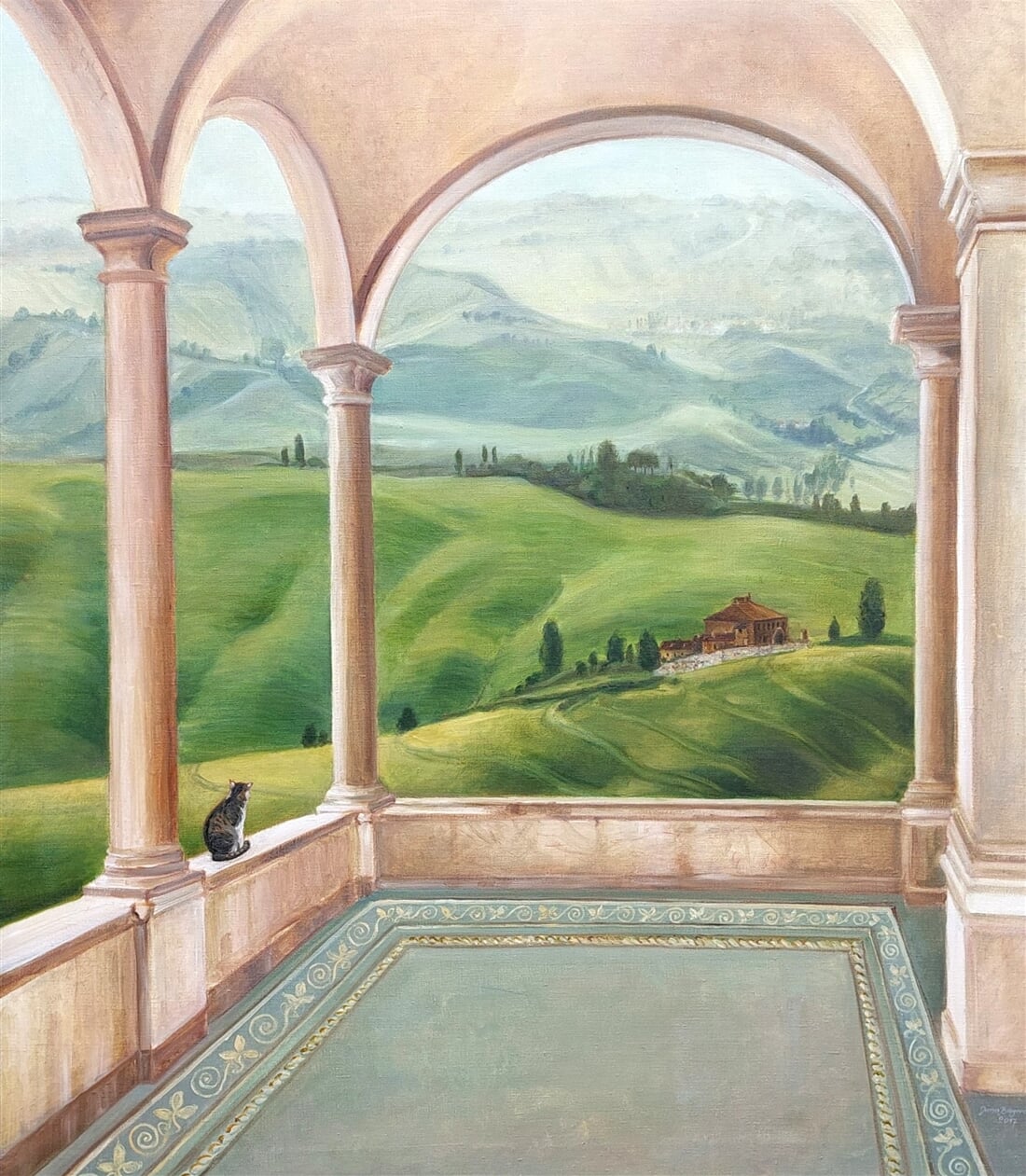 Toskánská veduta, olej na plátně, 100 x 120 cm