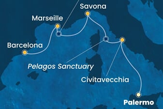 Costa Toscana - Itálie, Francie, Španělsko (Palermo)