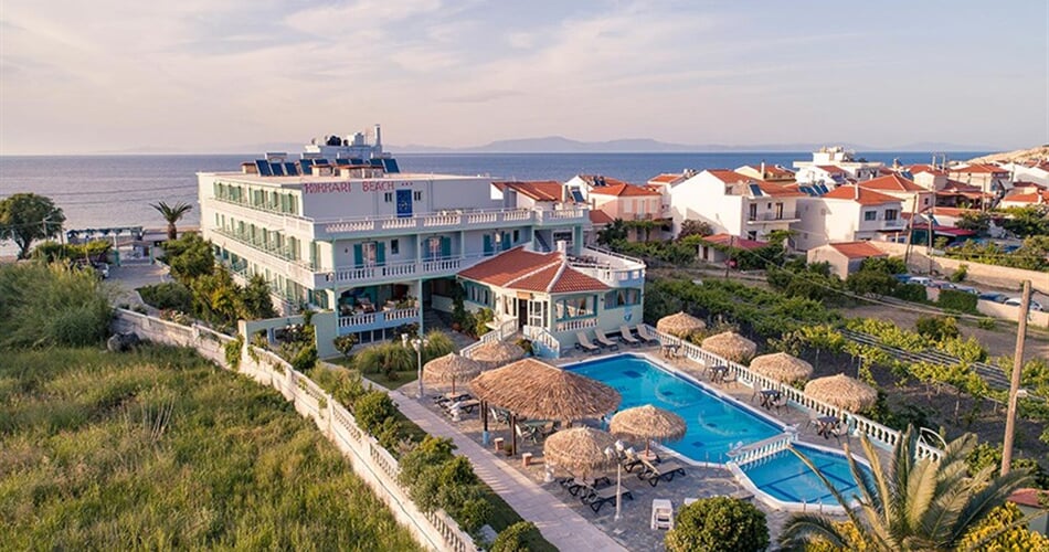 Hotel Kokkari Beach: fotografie vybavení exteriérů a interiérů ubytování.