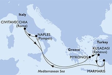 MSC Divina - Itálie, Řecko, Turecko (Neapol)