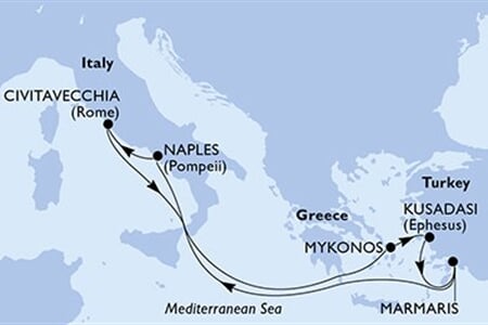 MSC Divina - Itálie, Řecko, Turecko (Neapol)