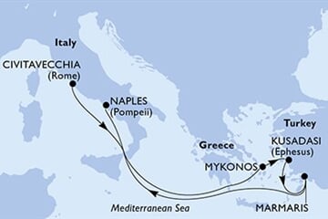 MSC Divina - Itálie, Řecko, Turecko (z Civitavecchie)