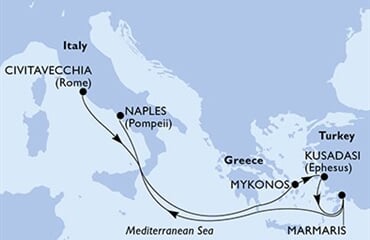 MSC Divina - Itálie, Řecko, Turecko (z Civitavecchie)