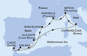 MSC Magnifica - Itálie, Francie, Španělsko (z Civitavecchie)