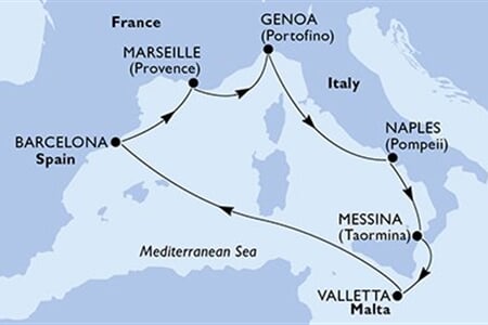 MSC MAGNIFICA - Itálie, Malta, Španělsko, Francie (z Janova)