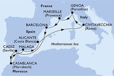 MSC MAGNIFICA - Itálie, Francie, Španělsko, Maroko (z Civitavecchie)