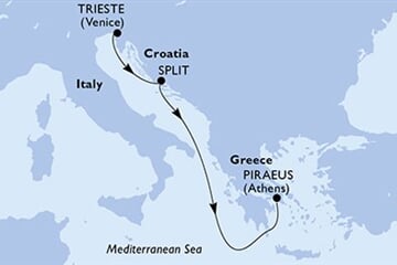 MSC SPLENDIDA - Itálie, Chorvatsko, Řecko (z Terstu)