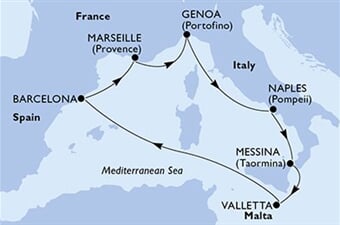 MSC Magnifica - Španělsko, Francie, Itálie, Malta (z Barcelony)