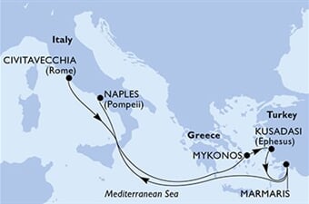 MSC Divina - Itálie, Řecko, Turecko (z Civitavecchie)
