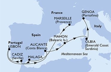 MSC Opera - Francie, Španělsko, Portugalsko, Itálie (z Marseille)