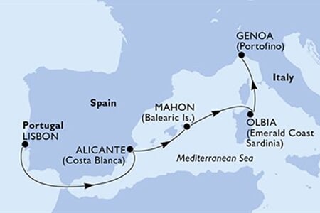 MSC Opera - Portugalsko, Španělsko, Itálie (z Lisabonu)