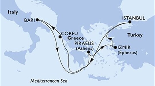 MSC Lirica - Itálie, Řecko, Turecko (Bari)