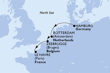 MSC Preziosa - Německo, Nizozemí, Belgie, Francie (Hamburk)