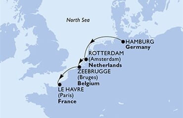 MSC Preziosa - Německo, Nizozemí, Belgie, Francie (Hamburk)