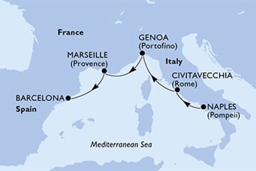 MSC WORLD EUROPA - Itálie, Francie, Španělsko (Neapol)