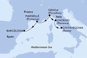 MSC OPERA - Itálie, Francie, Španělsko (z Civitavecchie)