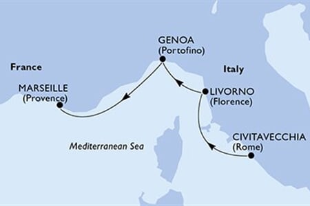 MSC OPERA - Itálie, Francie (z Civitavecchie)