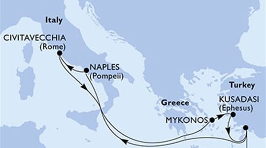MSC Divina - Itálie, Řecko, Turecko (z Civitavecchie)