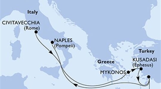 MSC Divina - Itálie, Řecko, Turecko (z Civitavecchie)