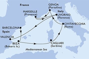 MSC ORCHESTRA - Spanyolország, Olaszország, Franciaország (a Barcelona-ből)