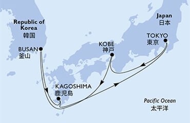 MSC Bellissima - Japonsko, Jižní Korea (z Tokia)