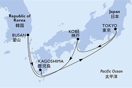 MSC BELLISSIMA - Japán, Dél-Korea (a Tokió-ből)