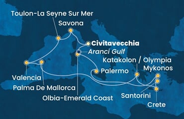 Costa Pacifica - Itálie, Francie, Španělsko, Řecko (z Civitavecchie)