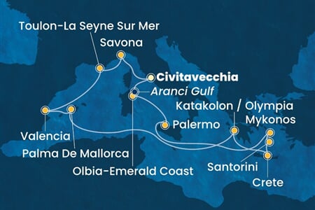 Costa Pacifica - Itálie, Francie, Španělsko, Řecko (z Civitavecchie)