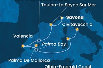 Costa Pacifica - Itálie, Francie, Španělsko (ze Savony)