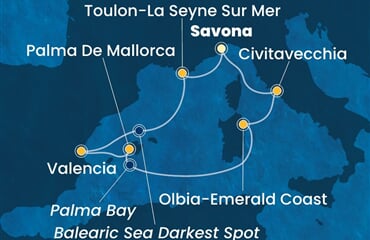 Costa Pacifica - Itálie, Francie, Španělsko (ze Savony)