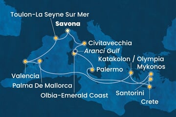 Costa Pacifica - Itálie, Francie, Španělsko, Řecko (ze Savony)