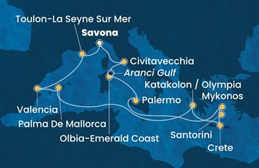 Costa Pacifica - Itálie, Francie, Španělsko, Řecko (ze Savony)