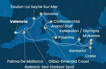 Costa Pacifica - Španělsko, Řecko, Itálie, Francie (Valencie)