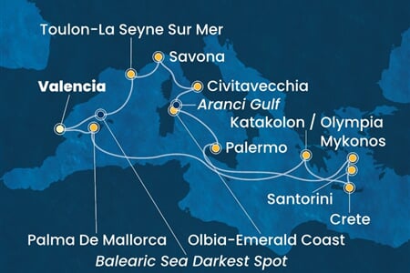 Costa Pacifica - Španělsko, Řecko, Itálie, Francie (Valencie)