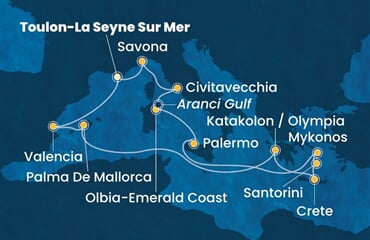 Costa Pacifica - Francie, Španělsko, Řecko, Itálie (Toulon)