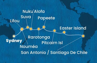 Costa Serena - Austrálie, Nová Kaledonie, Fidži, Tonga, Franc. Polynésie, ... (ze Sydney)