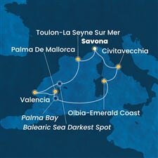 Costa Pacifica - Itálie, Francie, Španělsko (ze Savony)