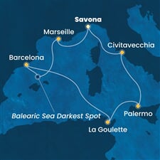 Costa Pacifica - Itálie, Francie, Španělsko, Tunisko (ze Savony)