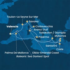 Costa Pacifica - Španělsko, Řecko, Itálie, Francie (Valencie)