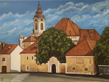 Farnost Postoloprty, akryl,40x30, 01-23