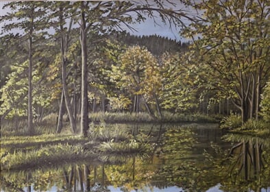 Plzeň - soutok Radbuzy a Úhlavy, olej na plátně, 01-25, 50x70