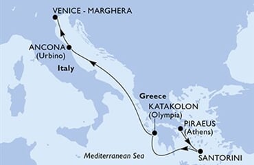 MSC Lirica - Řecko, Itálie (z Pirea)
