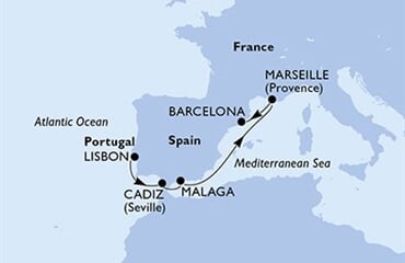MSC Meraviglia - Portugalsko, Španělsko, Francie (z Lisabonu)