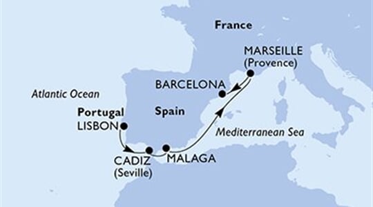 MSC Meraviglia - Portugalsko, Španělsko, Francie (z Lisabonu)